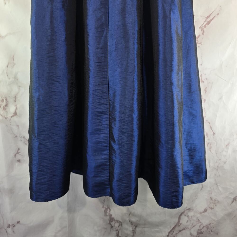 Vintage Y2K Dress Womens Medium Blue 90s Whimsy Tube Prom Shimmer Metallic Tie - Picture 8 of 14